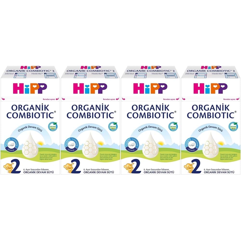 Hipp Organik Combiotic Devam Sütü 600GR No:2 (6-12 Ay) (4 Lü Set)