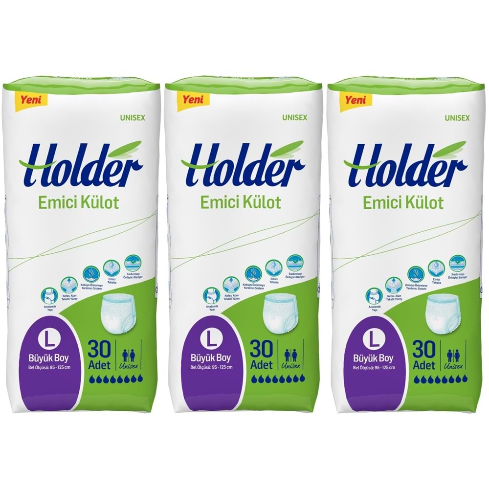 Holder Emici Külot Hasta Bezi Large Büyük 90 Adet (3PK*30)