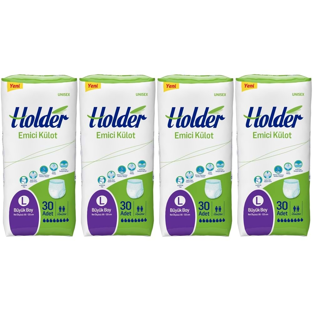 Holder Emici Külot Hasta Bezi Large Büyük 120 Adet (4PK*30)