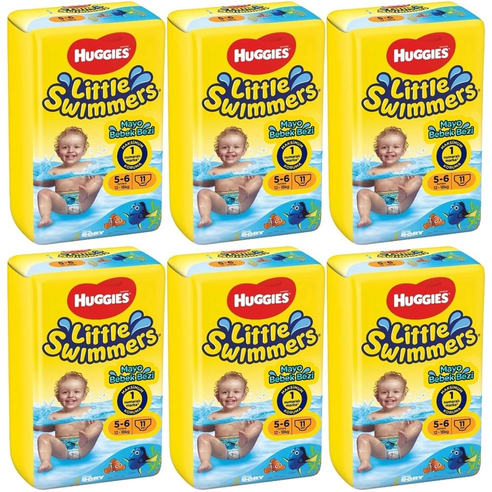 Huggıes Little Swımmers Mayo Bebek Bezi Beden:5-6 (12-18KG) 66 Adet (6PK*11)