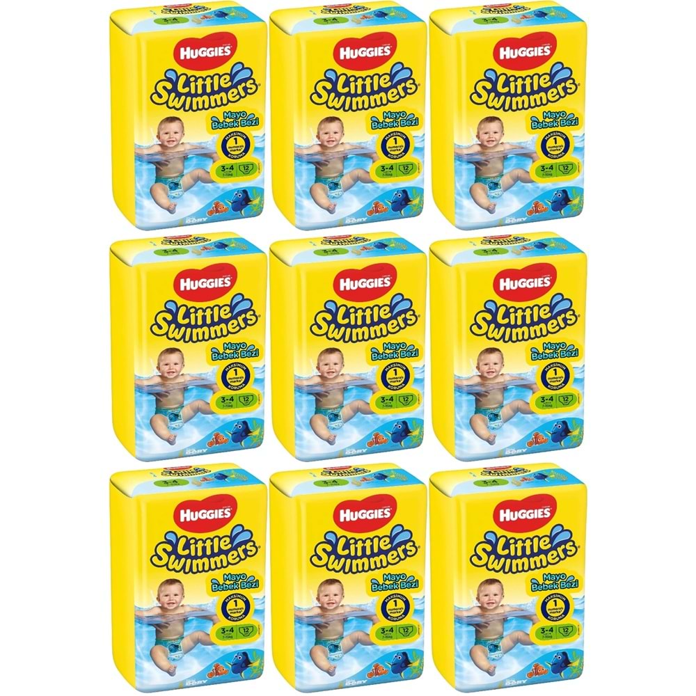 Huggıes Little Swımmers Mayo Bebek Bezi Beden:3-4 (7-15KG) 108 Adet (9PK*12)