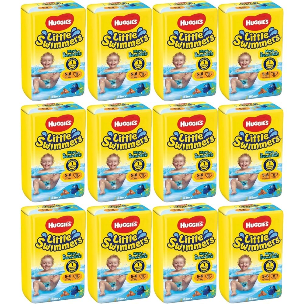 Huggıes Little Swımmers Mayo Bebek Bezi Beden:5-6 (12-18KG) 132 Adet (12PK*11)