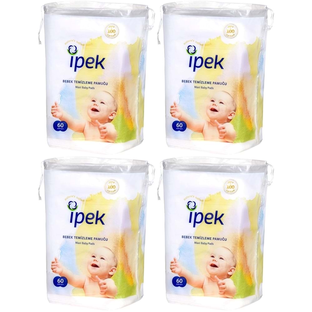 İpek Bebek Temizleme Pamuğu 240 Adet (4Pk*60)