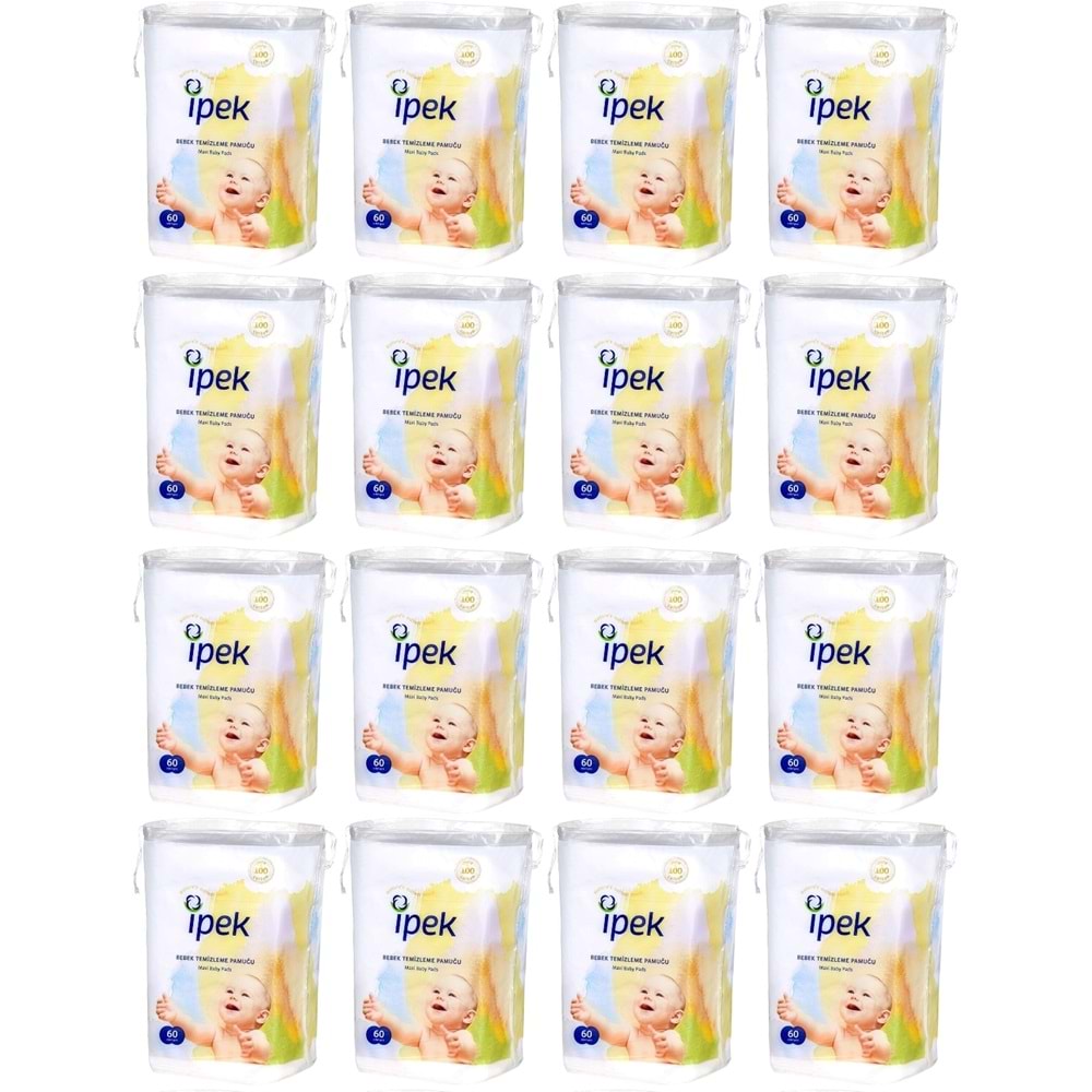 İpek Bebek Temizleme Pamuğu 960 Adet (16Pk*60)