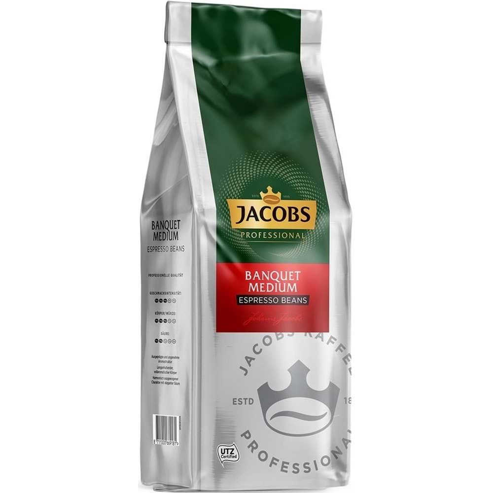 Jacobs Medium Çekirdek Kahve 1KG (Espresso Beans) & Kaffeeplus Süt Tozu 1KG (Karma 4 Lü Set)