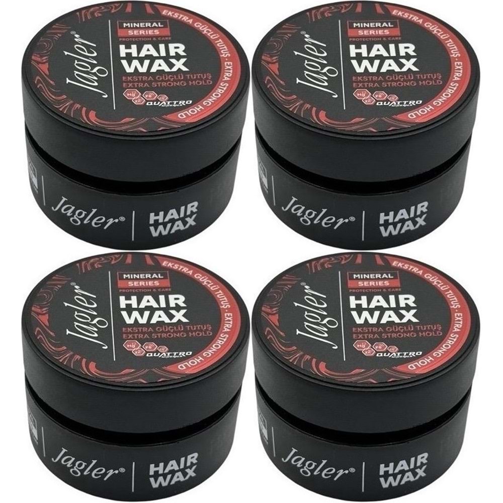 Jagler Süper Wax 150ML Extra Strong hold - Ekstra Güçlü Tutuş (4 Lü Set)