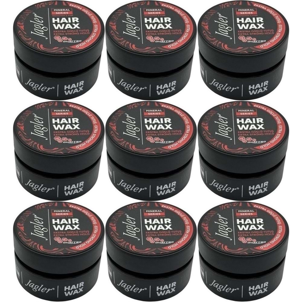 Jagler Süper Wax 150ML Extra Strong hold - Ekstra Güçlü Tutuş (9 Lu Set)