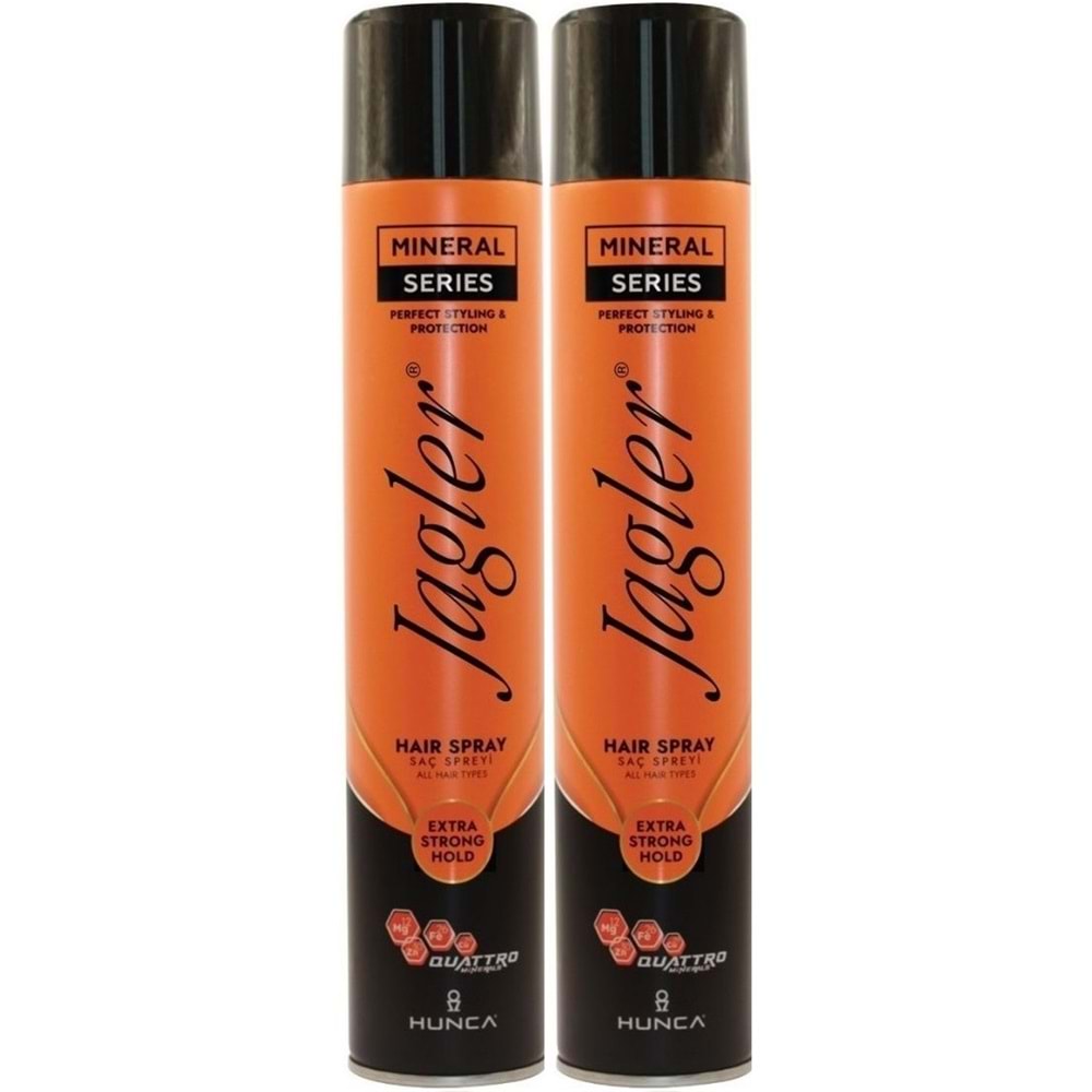 Jagler Saç Spreyi 400ML Extra Strong Hold - Ekstra Güçlü Tutuş (Turuncu) (2 Li Set)