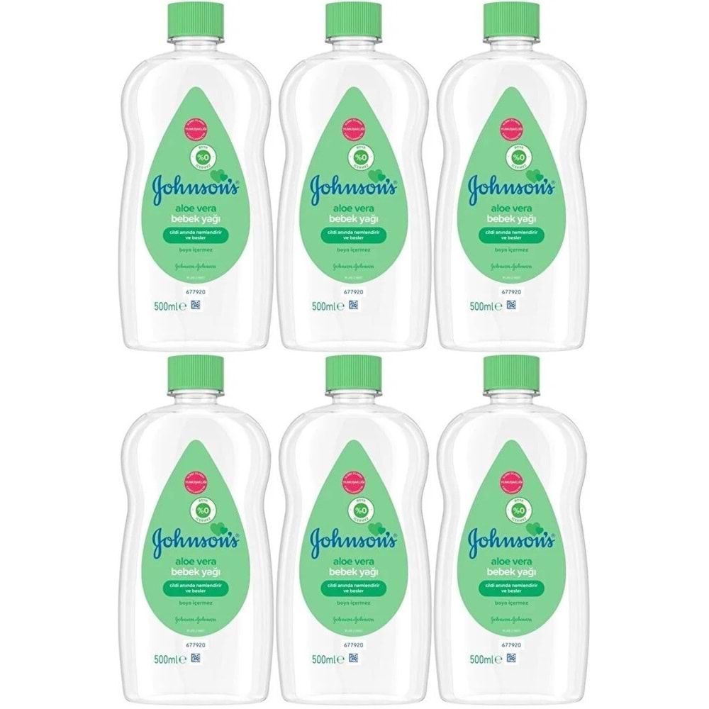 Johnsons Baby Bebek Yağı 500ML Aloe Vera (6 Lı Set)