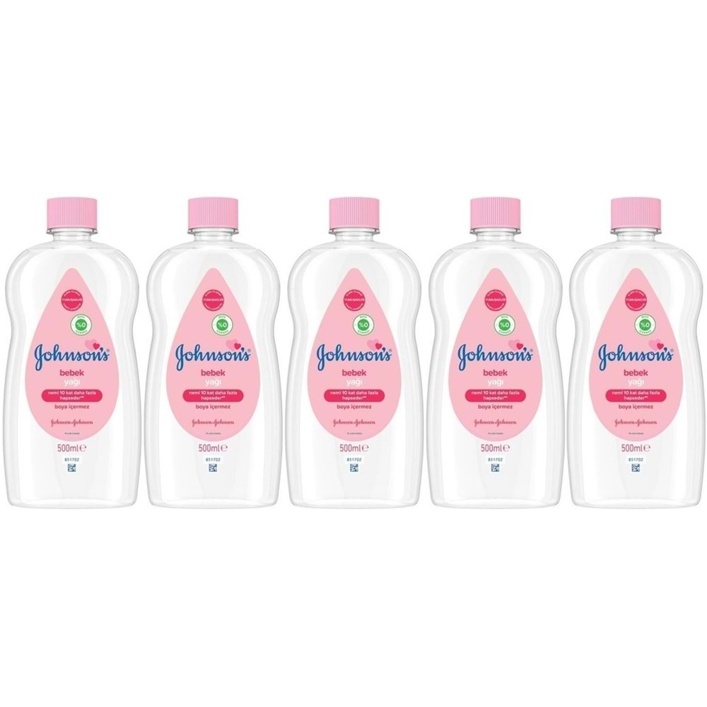 Johnsons Baby Bebek Yağı 500ML Nemlendirici (Pembe) (5 Li Set)