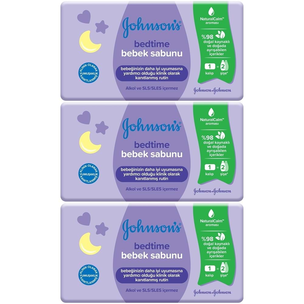 Johnsons Baby Bedtime Natural Bebek Sabunu 90GR (3 Lü Set)