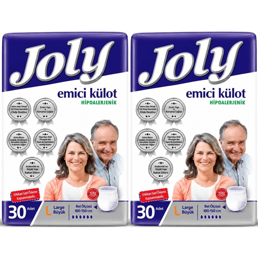 Joly Emici Külot Yetişkin Bezi L - Büyük - Large 60 Adet