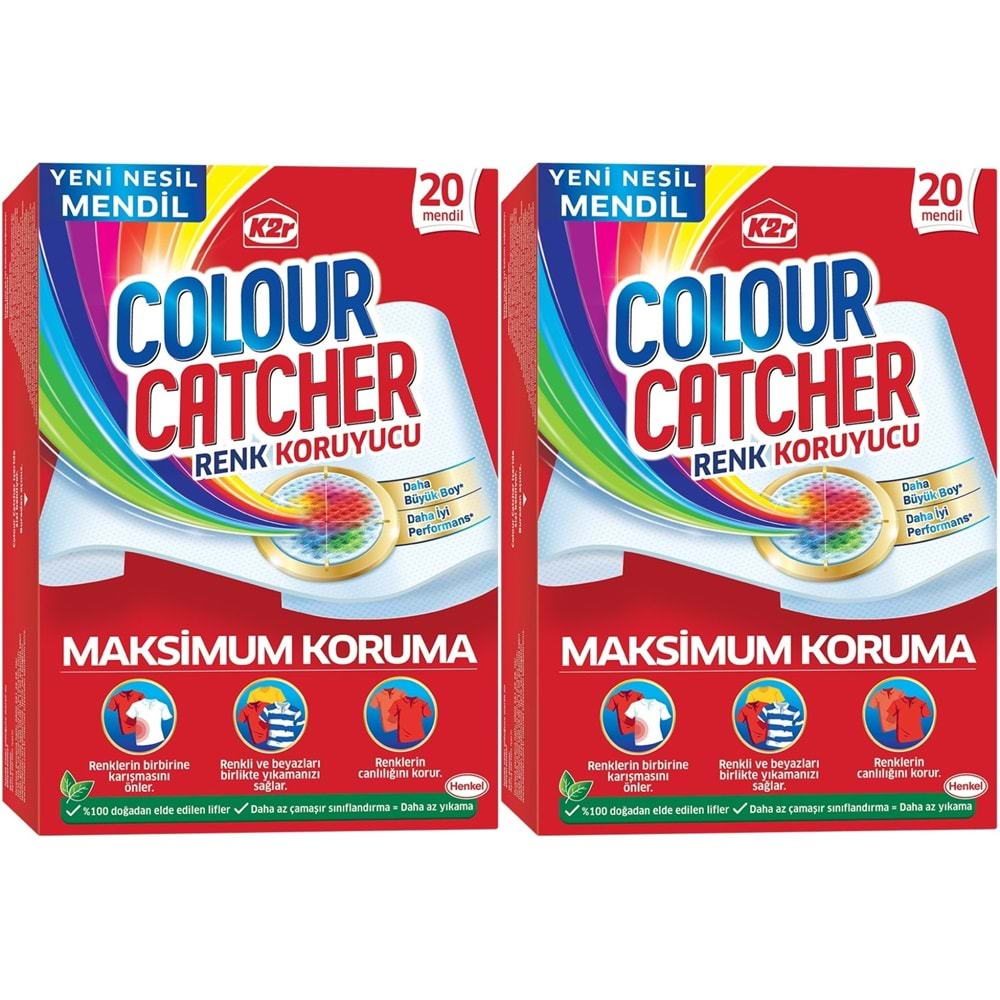 K2R Colour Catcher Renk Koruyucu Mendil 40 Lı Ekonomik Pk (2PK*20)