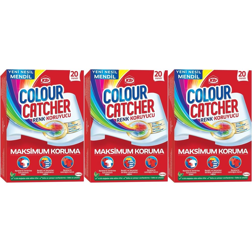 K2R Colour Catcher Renk Koruyucu Mendil 60 Lı Ekonomik Pk (3PK*20)
