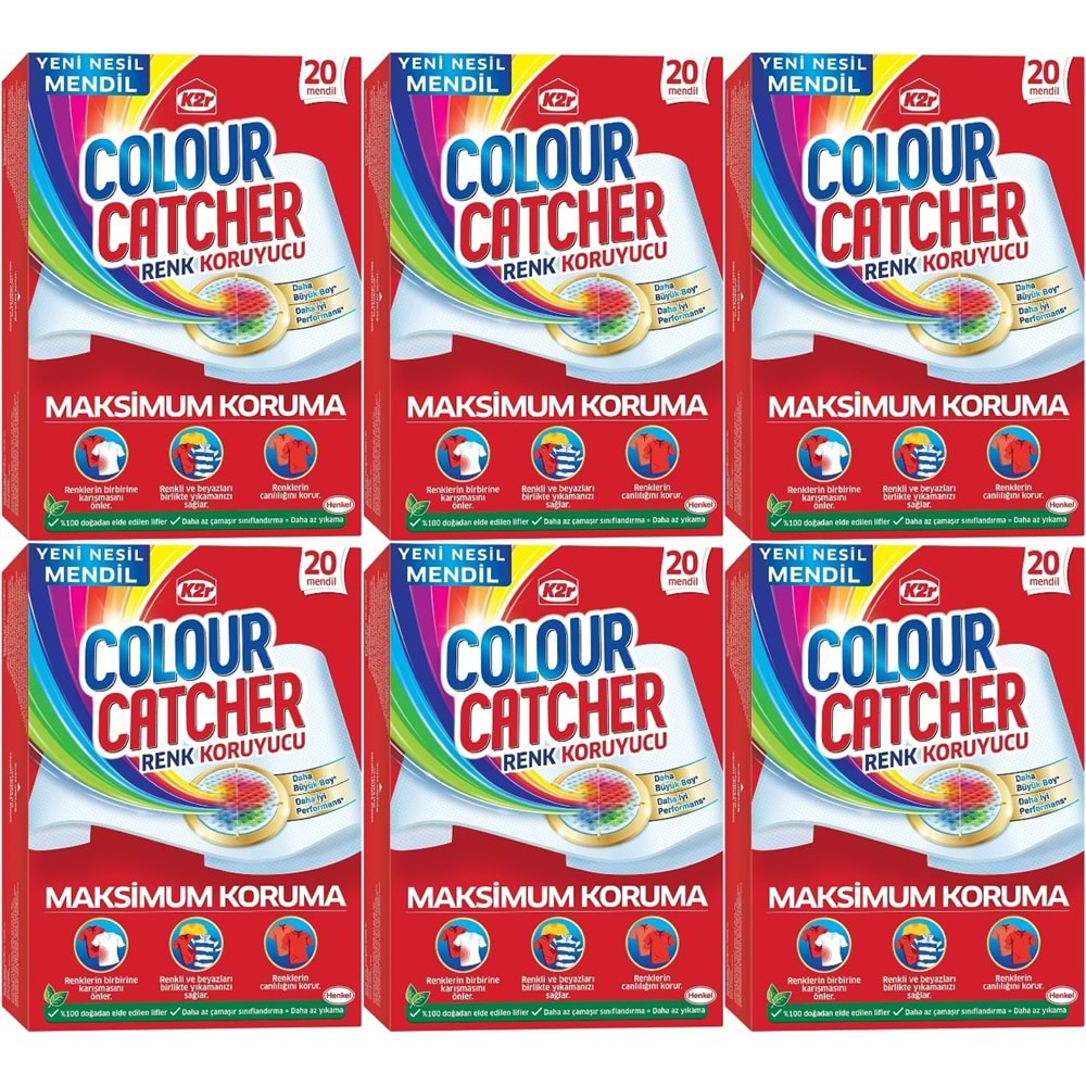 K2R Colour Catcher Renk Koruyucu Mendil 120 Li Ekonomik Pk (6PK*20)