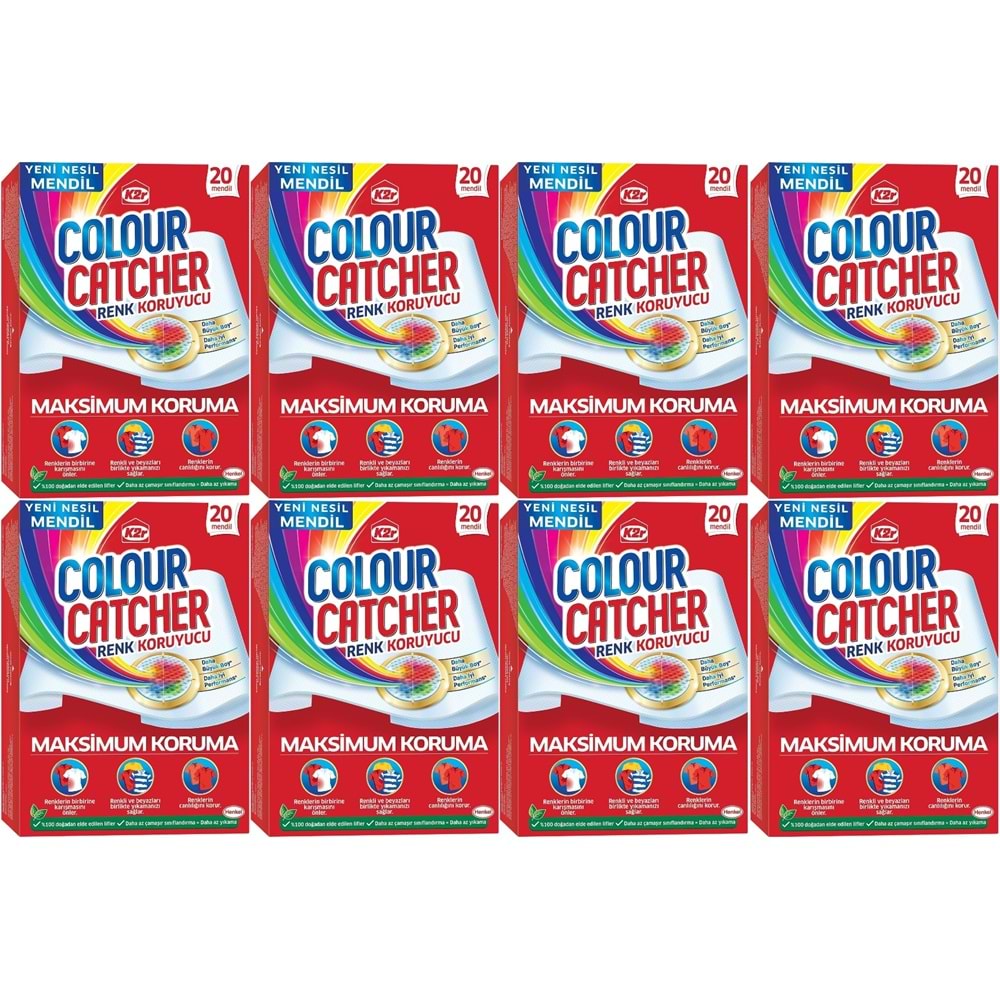 K2R Colour Catcher Renk Koruyucu Mendil 160 Lı Ekonomik Pk (8PK*20)