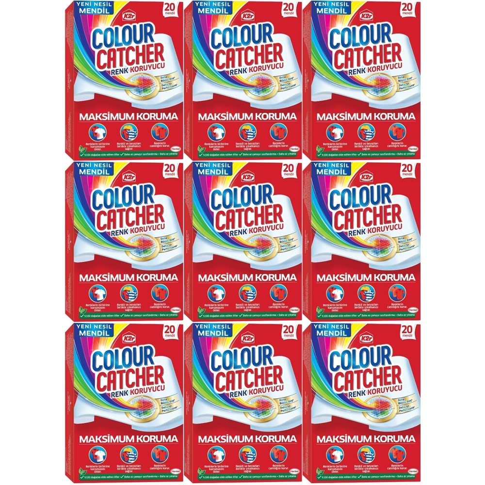 K2R Colour Catcher Renk Koruyucu Mendil 180 Li Ekonomik Pk (9PK*20)