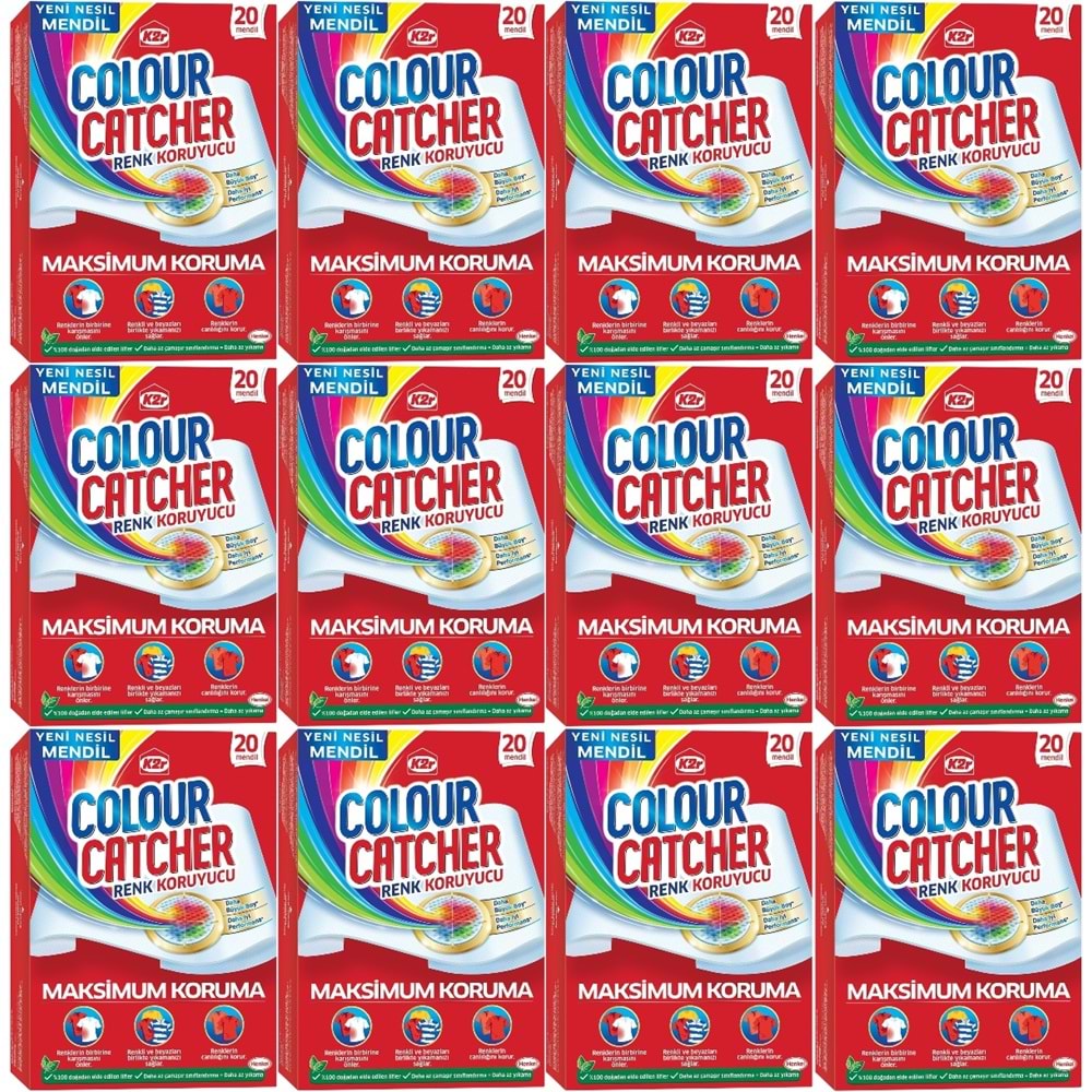 K2R Colour Catcher Renk Koruyucu Mendil 240 Lı Ekonomik Pk (12PK*20)