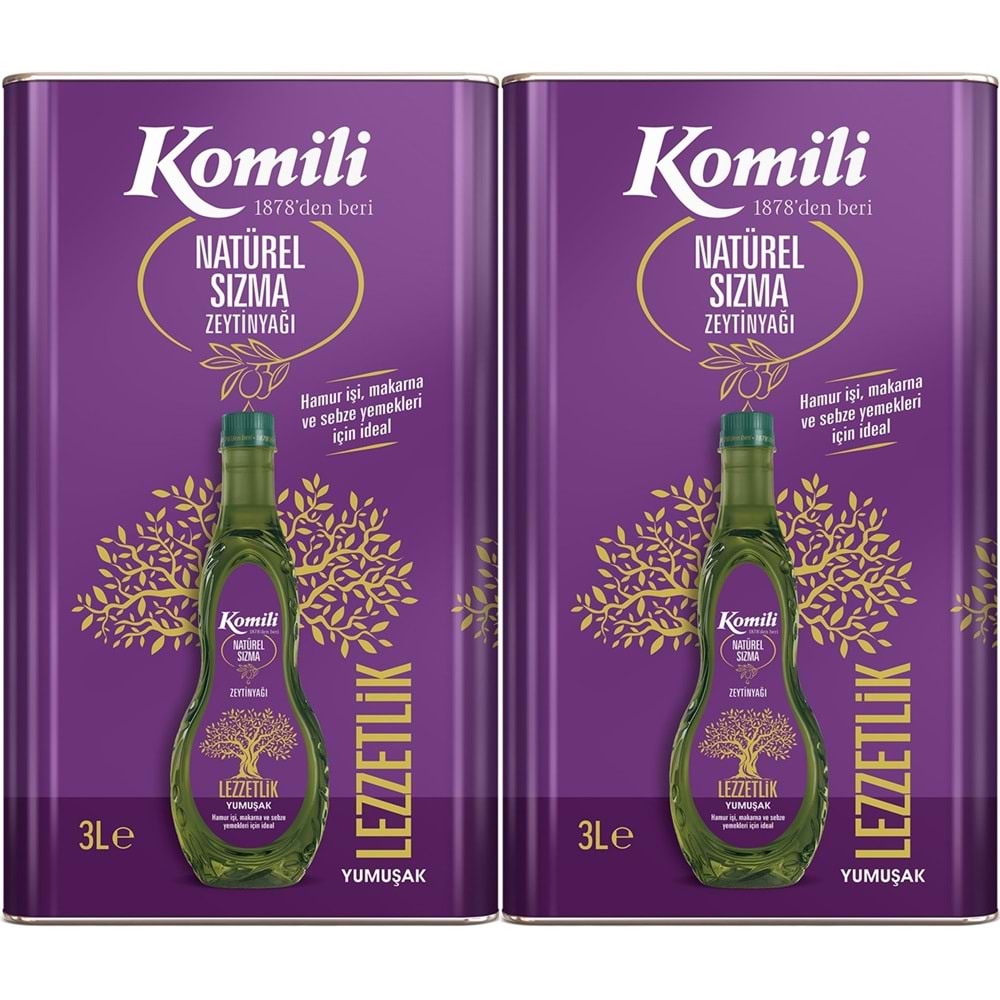 Komili Zeytinyağı 6LT Natural Ege Sızması (Teneke) (2PK*3LT)