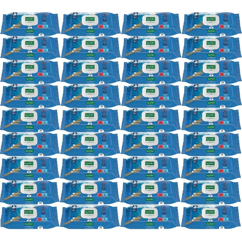 Komili Islak Havlu Mendil 90 Yaprak Okyanus Esintisi (36 Lı Set) Pratik Kapaklı (3240 Yaprak)