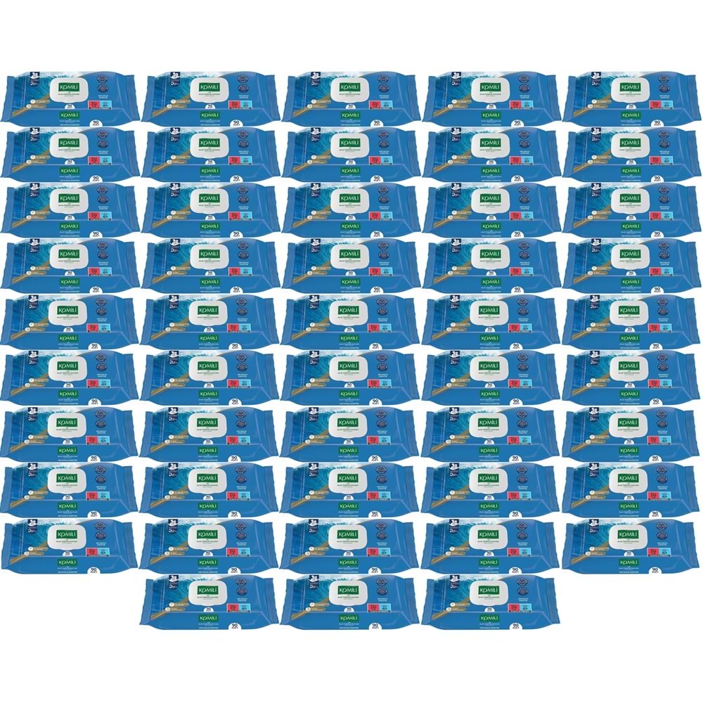 Komili Islak Havlu Mendil 90 Yaprak Okyanus Esintisi (48 Li Set) Pratik Kapaklı (4320 Yaprak)
