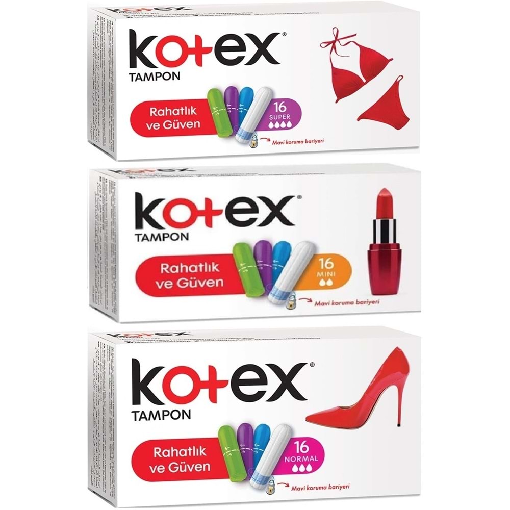 Kotex Tampon Süper - Mini - Normal 48 Li Karma Set (3PK*16)