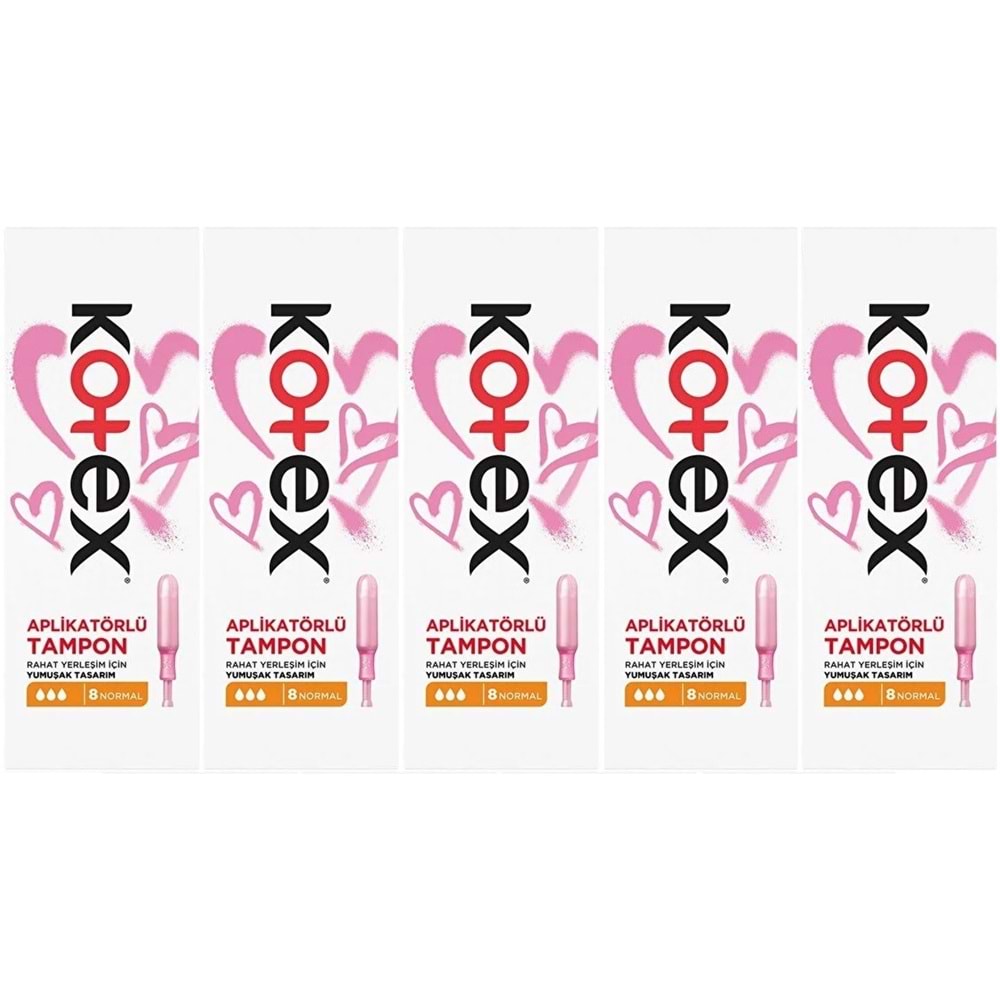 Kotex Aplikatörlü Tampon Normal 40 Lı Set (5PK*8)
