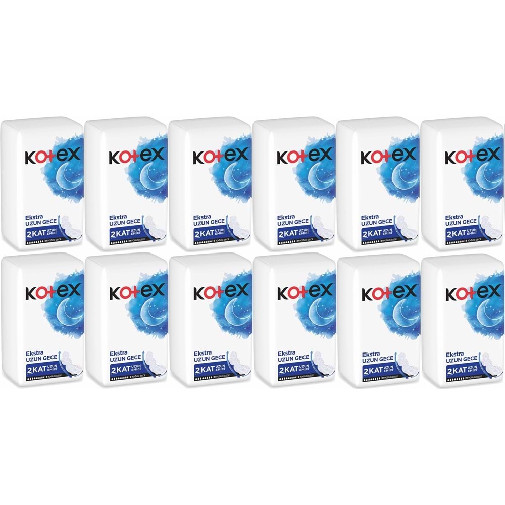 Kotex Hijyenik Ped Ekstra Uzun Gece 108 Li Set (12PK*9)