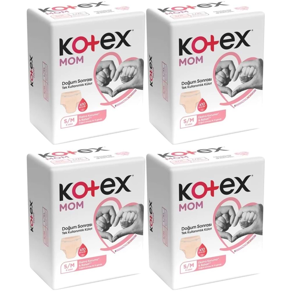 Kotex Mom Lohusa Külodu - Külot Bez S - Small - Küçük / M - Medium - Orta 32 Li Set (4PK*8)