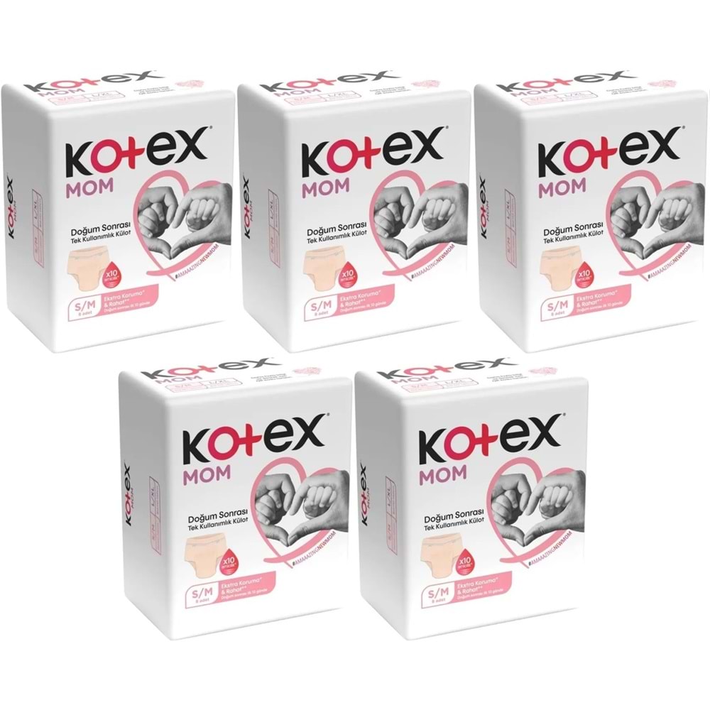 Kotex Mom Lohusa Külodu - Külot Bez S - Small - Küçük / M - Medium - Orta 40 Lı Set (5PK*8)