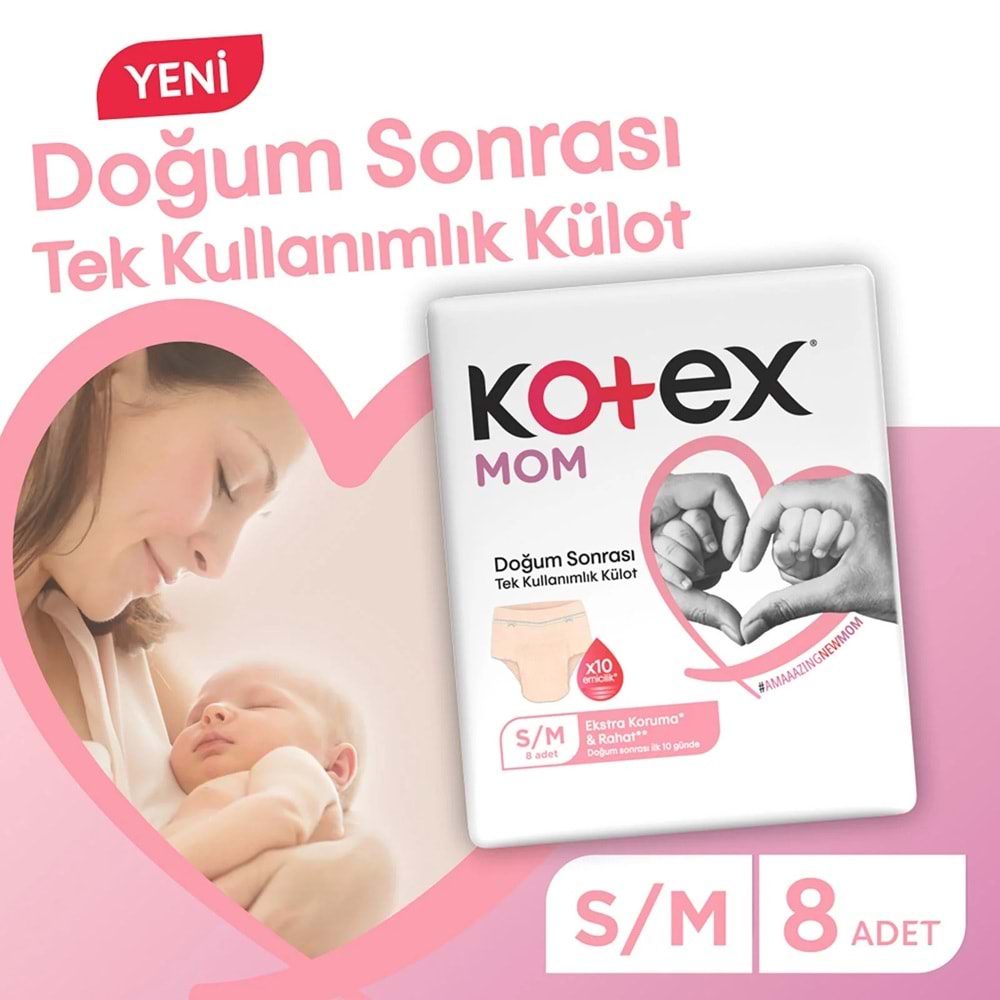Kotex Mom Lohusa Külodu - Külot Bez S - Small - Küçük / M - Medium - Orta 72 Li Set (9PK*8)