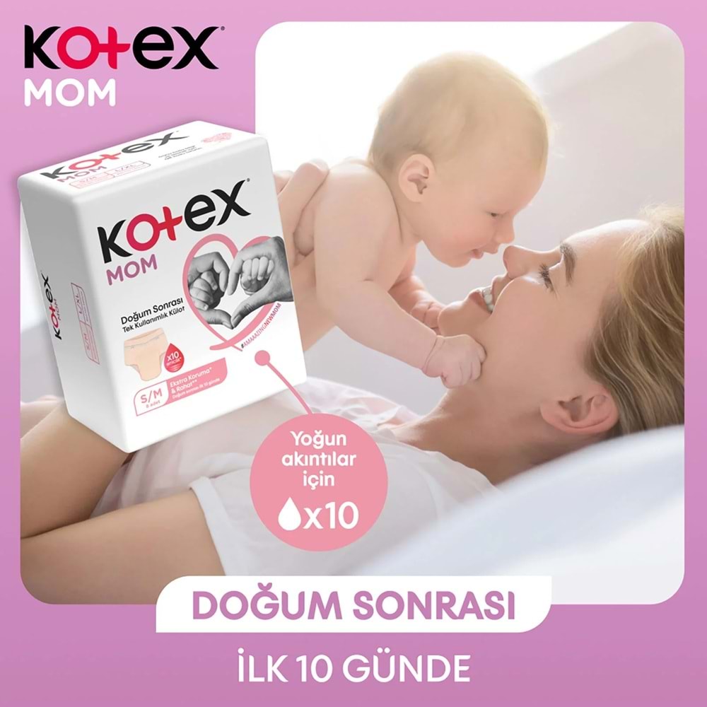 Kotex Mom Lohusa Külodu - Külot Bez S - Small - Küçük / M - Medium - Orta 96 Lı Set (12PK*8)