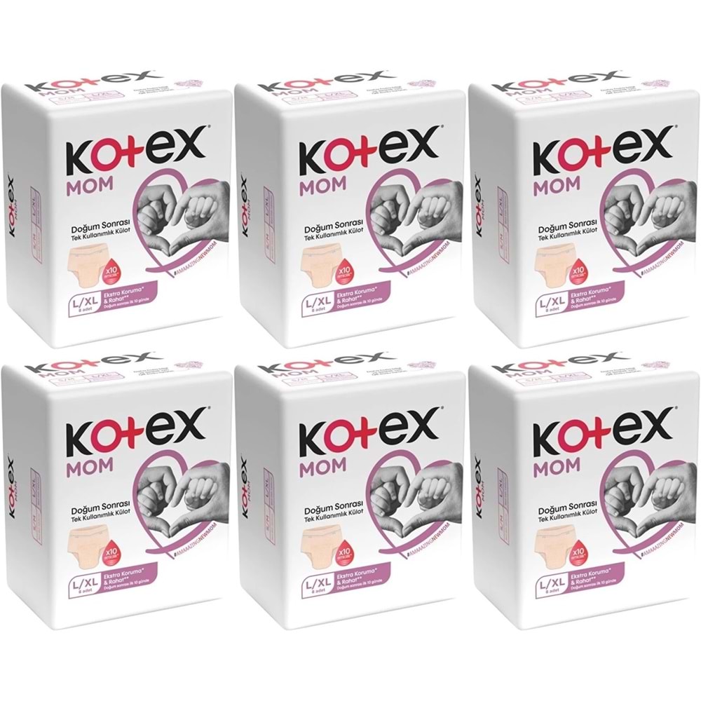 Kotex Mom Lohusa Külodu - Külot Bez L - Large - Büyük / XL - Extra Large - 48 Li Set (6PK*8)