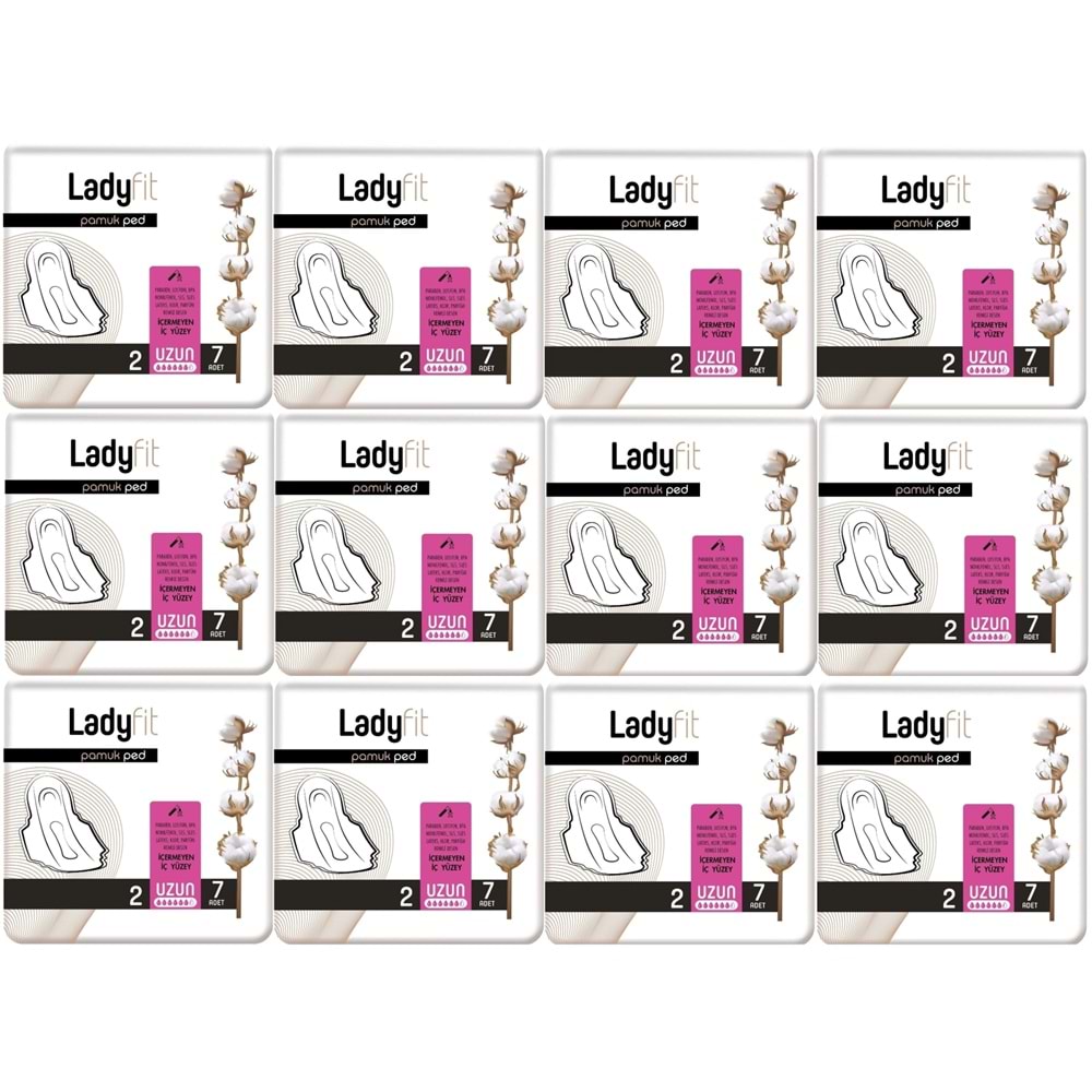Ladyfit Pamuk Ped Uzun 12 Li Set (İç Adet 84) (12PK*7)