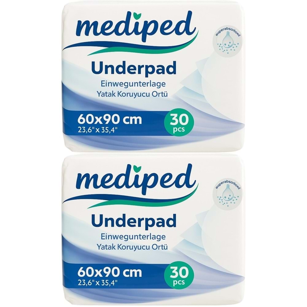 Mediped Hasta Alt Açma Yatak Koruyucu Örtü 60*90CM Klasik 60 Adet (2PK*30)