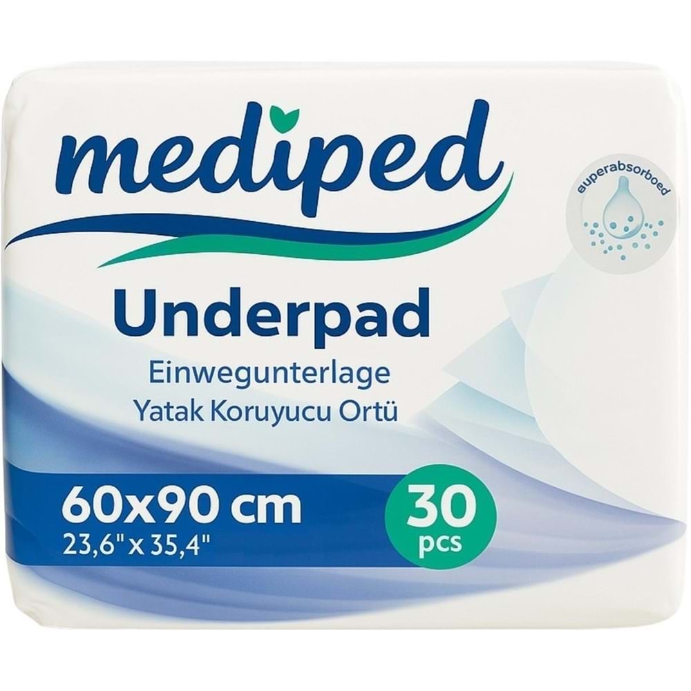 Mediped Hasta Alt Açma Yatak Koruyucu Örtü 60*90CM Klasik 60 Adet (2PK*30)