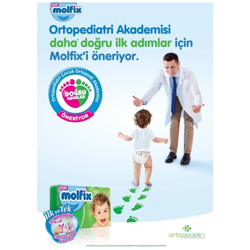 Molfix Bebek Bezi Beden:6 (15+Kg) Extra Large 117 Adet Aylık Fırsat Pk + 9 Adet Islak Havlu