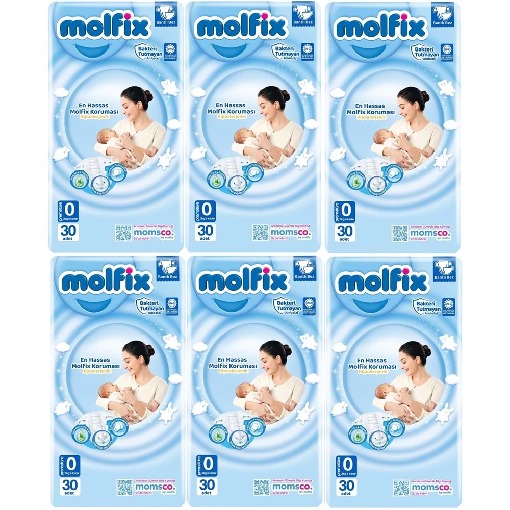 Molfix Bebek Bezi Ekonomik Beden:0 (0-3KG) Prematüre 180 Adet