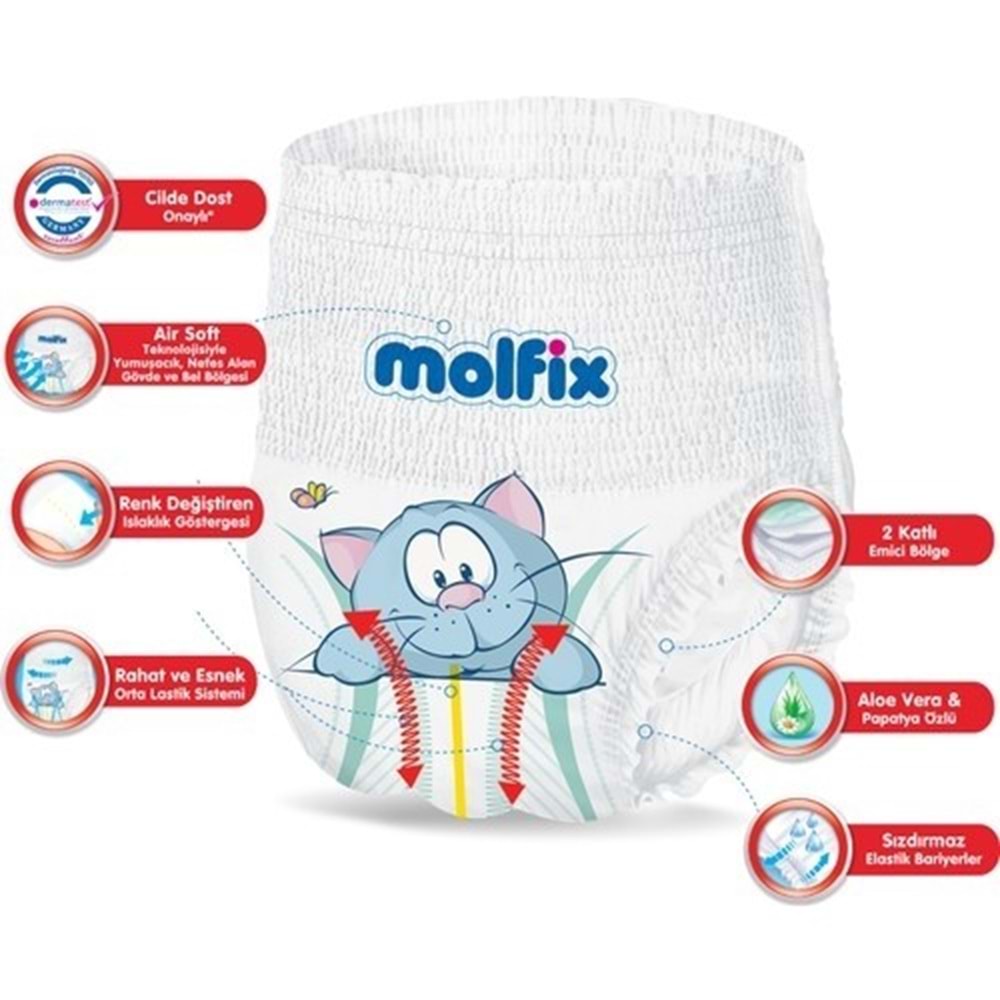 Molfix Külot Bebek Bezi Beden:6 (15+Kg) Extra Large 86 Adet Ultra Avantaj Pk + 3 Adet Islak Mendil