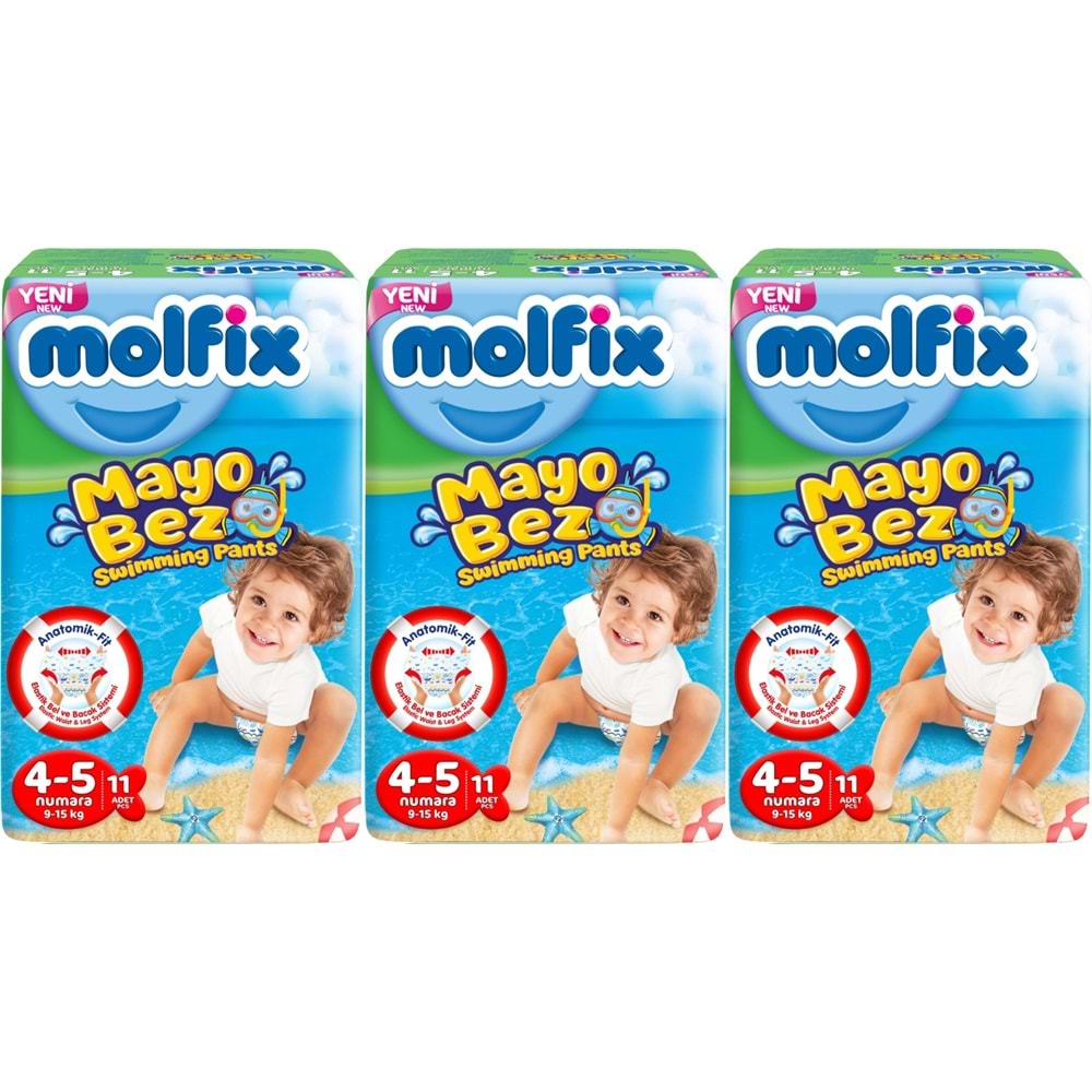 Molfix Swimming Pants (Mayo Bez) Beden:4-5 (9-15Kg) 33 Adet