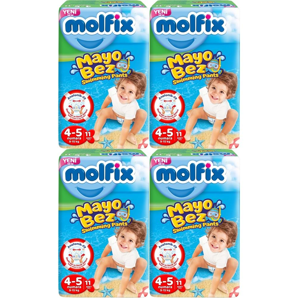 Molfix Swimming Pants (Mayo Bez) Beden:4-5 (9-15Kg) 44 Adet