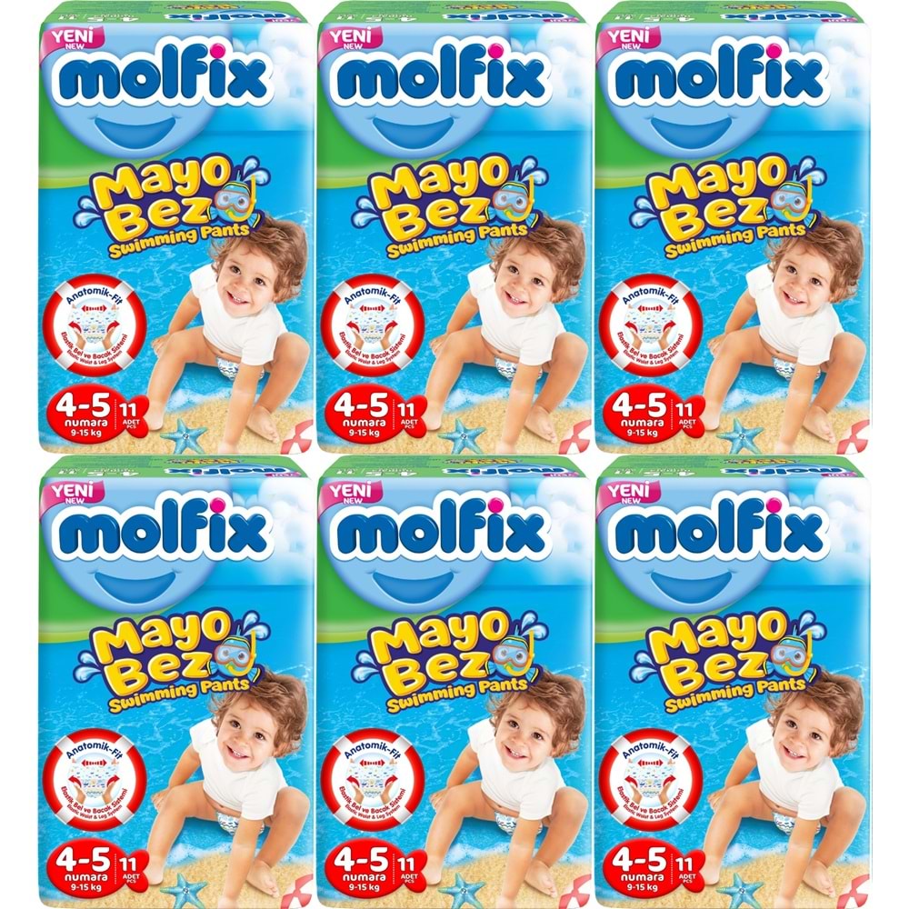Molfix Swimming Pants (Mayo Bez) Beden:4-5 (9-15Kg) 66 Adet