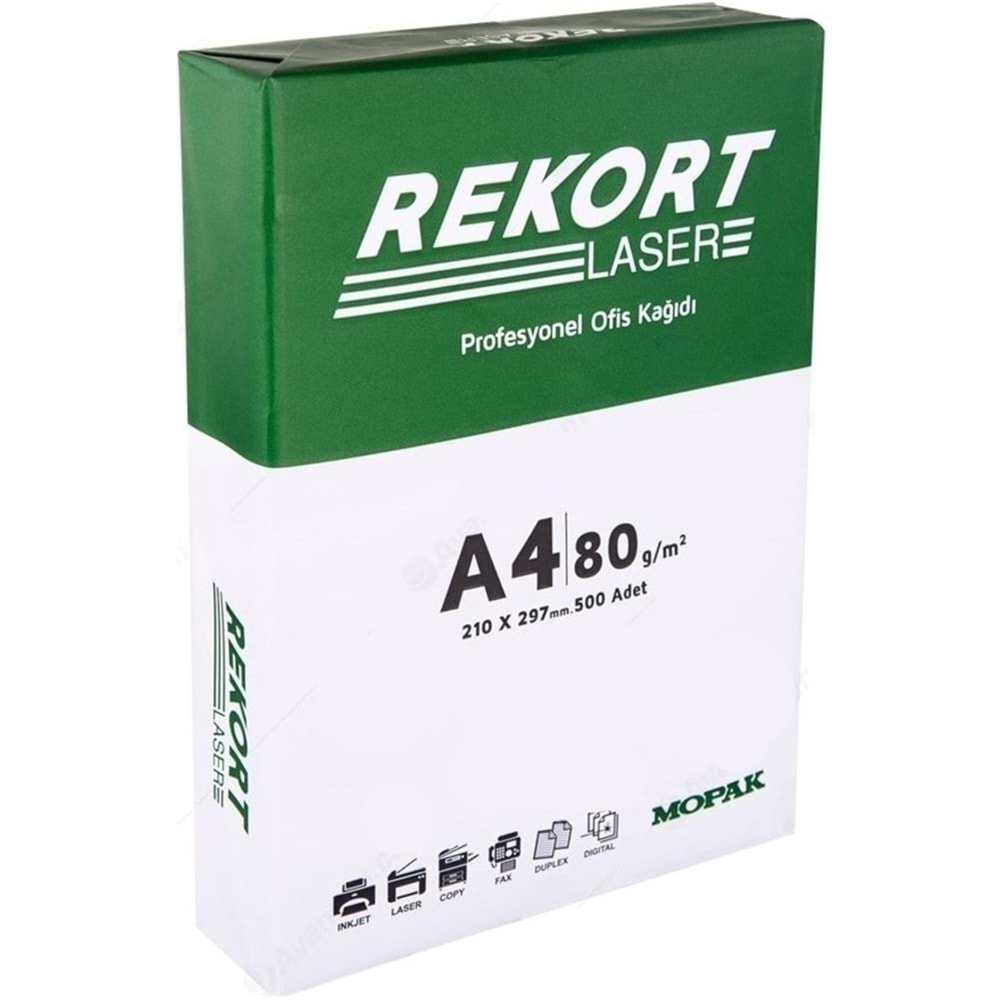 Mopak Rekort A4 80GR/M2 Fotokopi Kağıdı 4000 Adet (8PK*500)