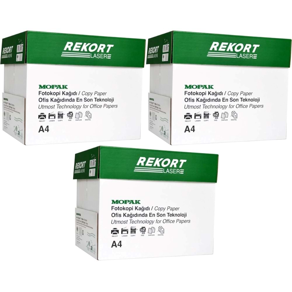 Mopak Rekort A4 80GR/M2 Fotokopi Kağıdı 7500 Adet (15PK*500)