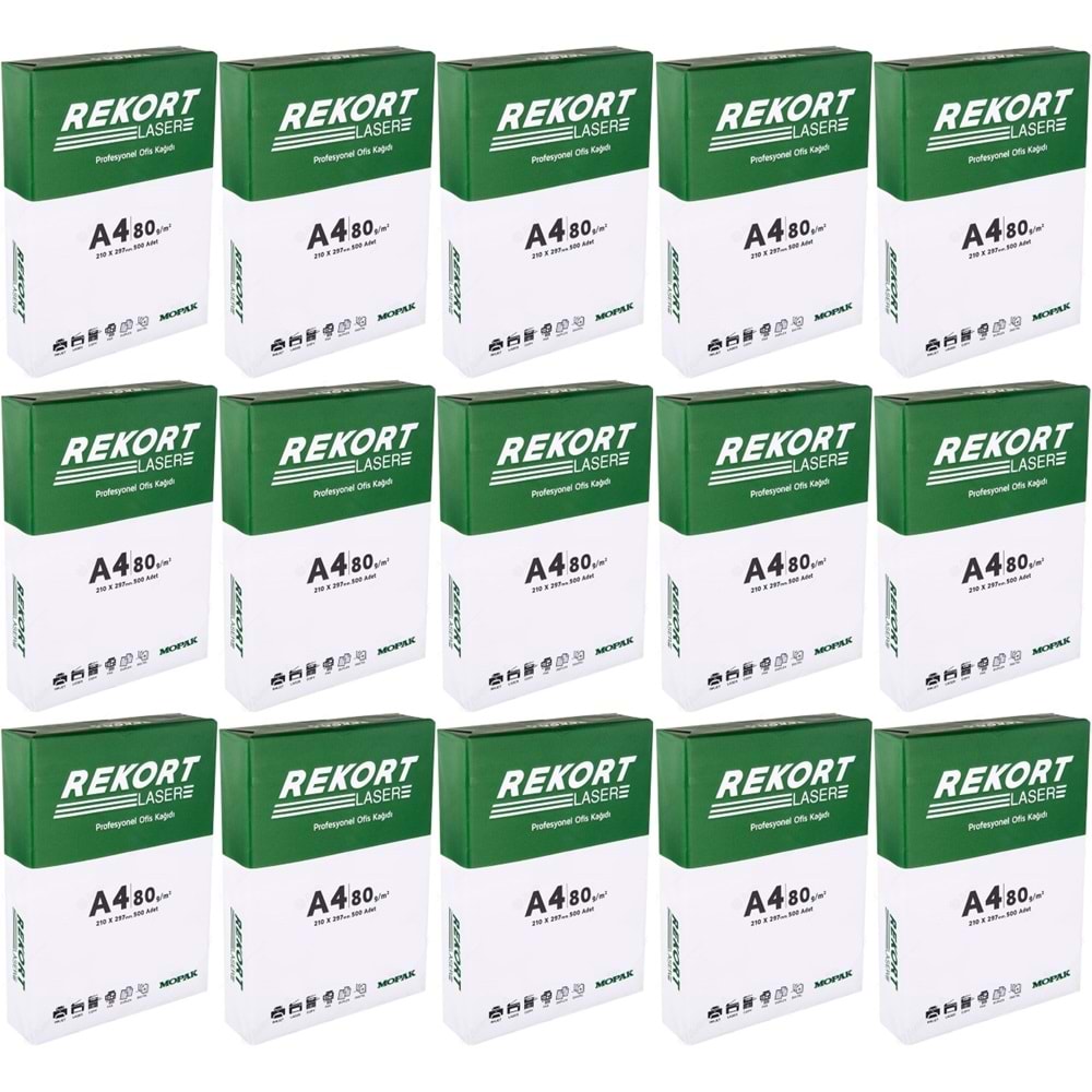 Mopak Rekort A4 80GR/M2 Fotokopi Kağıdı 7500 Adet (15PK*500)