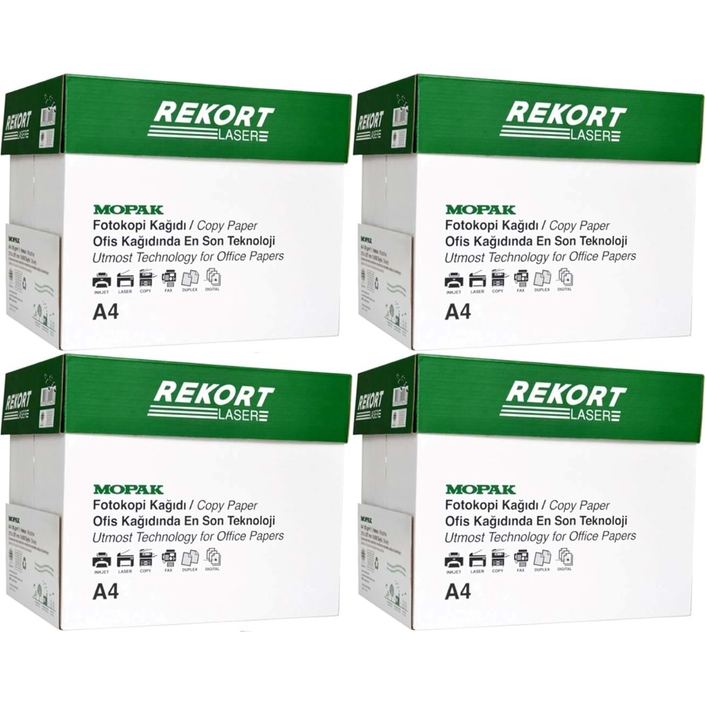 Mopak Rekort A4 80GR/M2 Fotokopi Kağıdı 10000 Adet (20PK*500)