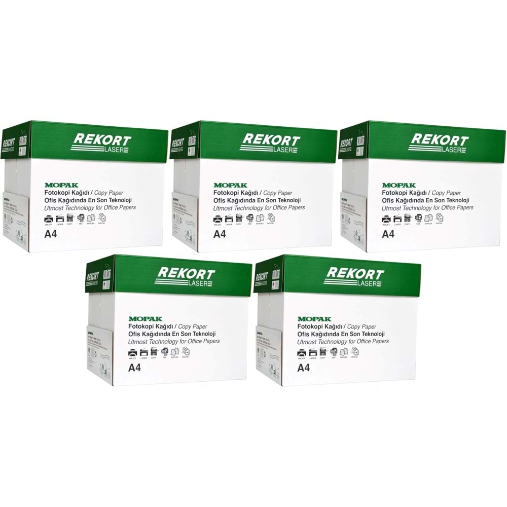 Mopak Rekort A4 80GR/M2 Fotokopi Kağıdı 12500 Adet (25PK*500)