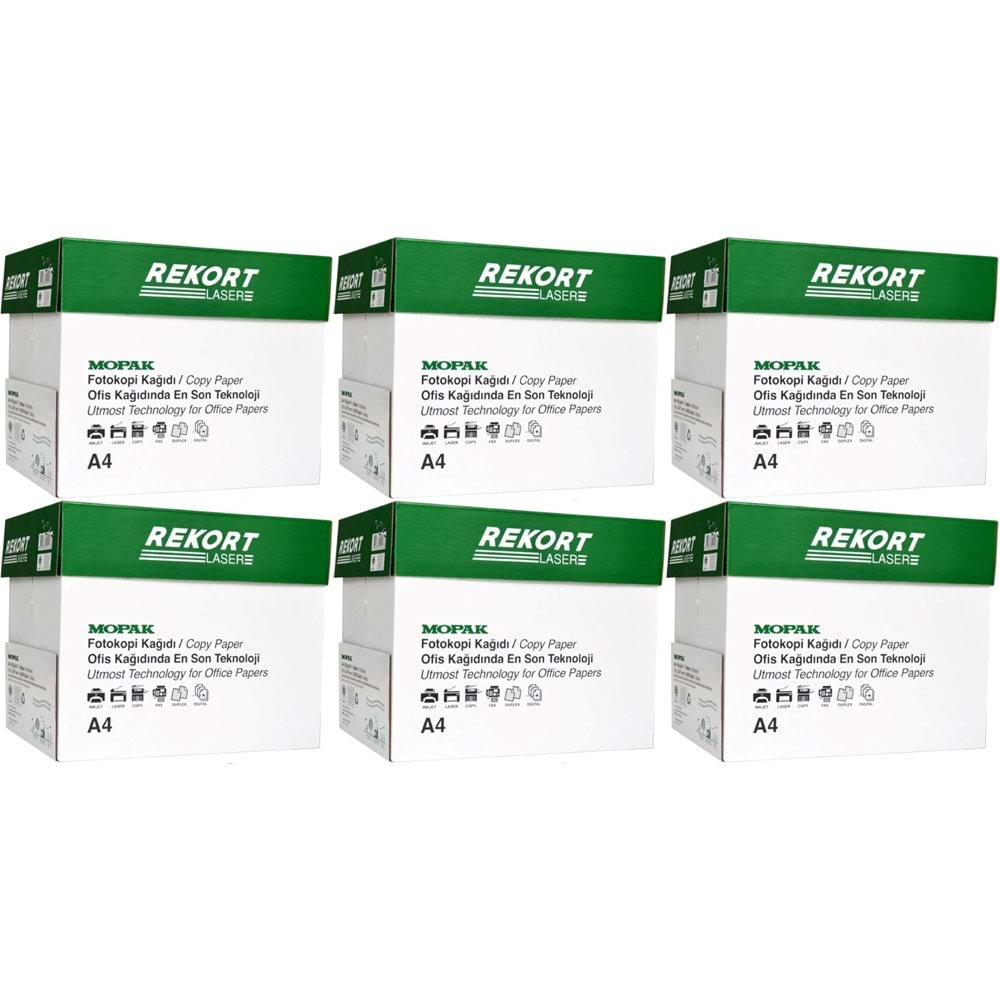 Mopak Rekort A4 80GR/M2 Fotokopi Kağıdı 12500 Adet (30PK*500)