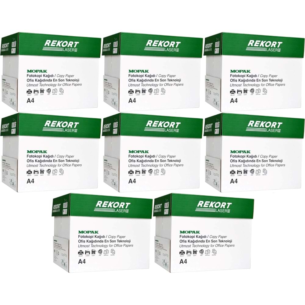 Mopak Rekort A4 80GR/M2 Fotokopi Kağıdı 20000 Adet (40PK*500)