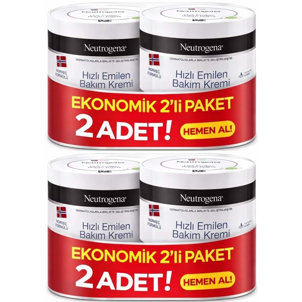 Neutrogena Norveç Formülü Hızlı Emilen Bakım Kremi 200ML+200ML 400ML Avantaj PK (2 Li Set)